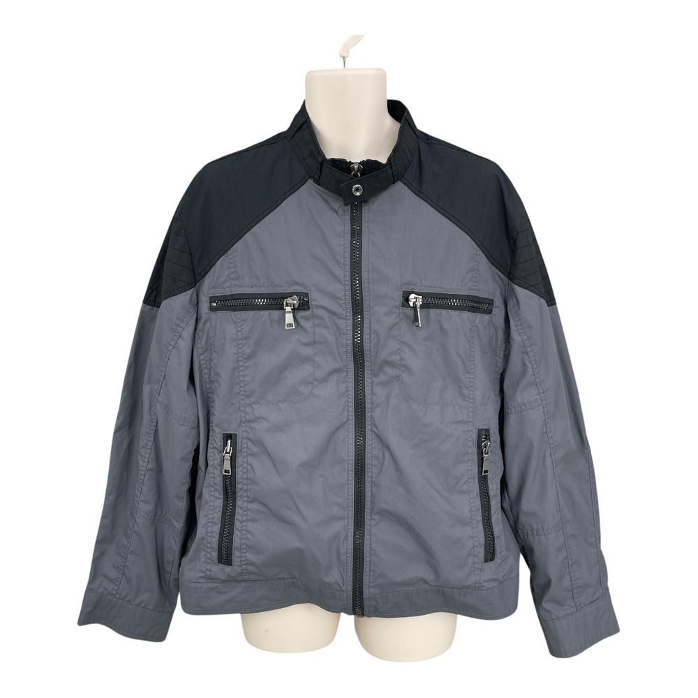 INC International Concepts Jacket Men XL Moto‎ Biker Gorpcore Lightweight Zip
